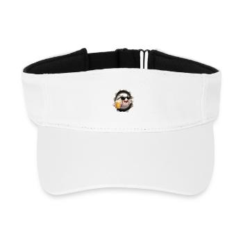 Baseball Spaß-Maske mit Bierglas - Recyceltes Visor Cap - Weiß - Vorne