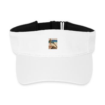Aquarell Boot am Strand - Recyceltes Visor Cap - Weiß - Vorne