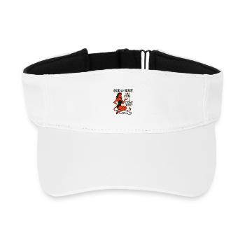 Pin-up-Teufel: Gott ist beschäftigt, Hilfe? - Recyceltes Visor Cap - Weiß - Vorne