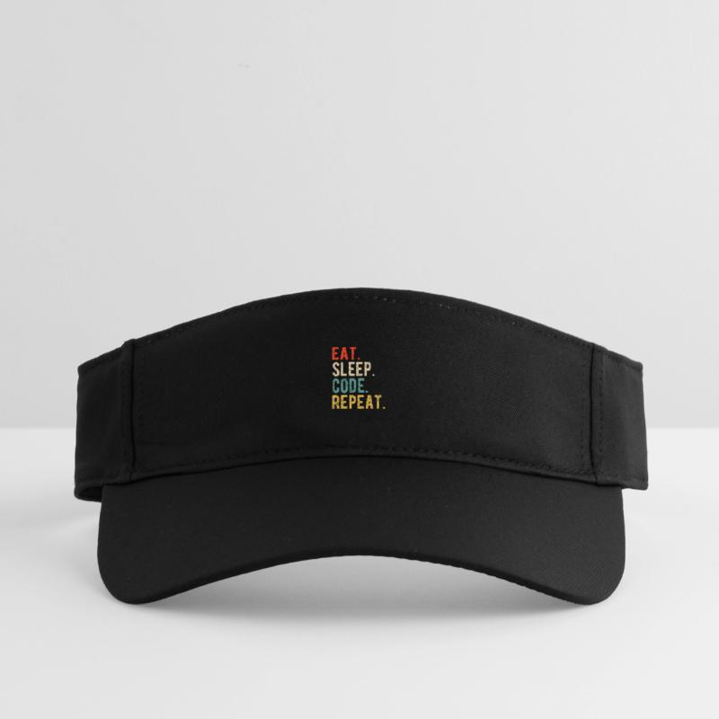 Eat Sleep Code Repeat Programmer Nerd Retro Visière de sport recyclée