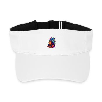 Häuptling Indianer Comic - Recyceltes Visor Cap - Weiß - Vorne