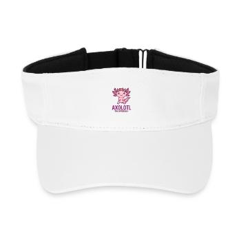 AXOLOTL THE WATER DOG Cute Pink Flower Crown - Recycled Sun Visor Cap - white - Front