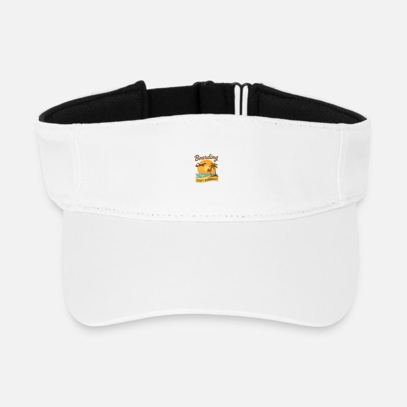 Boarding instead of burnout, Tropical sunset - Recycled Sun Visor Cap - white