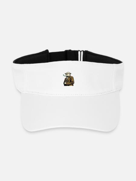 Sheep in suit with cigarette - Recycled Sun Visor Cap - white