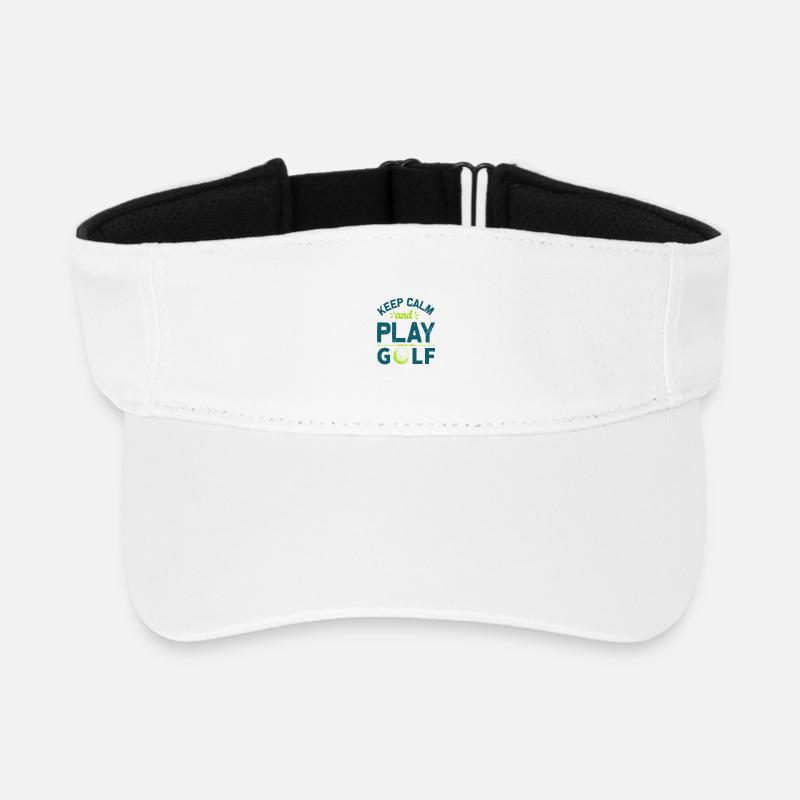 Restez calme et jouez au golf : déclaration du golfeur cool - Visière de sport recyclée - blanc
