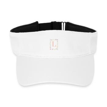 Initiales florales « L », lettres monogrammes - Visière de sport recyclée - blanc - Devant