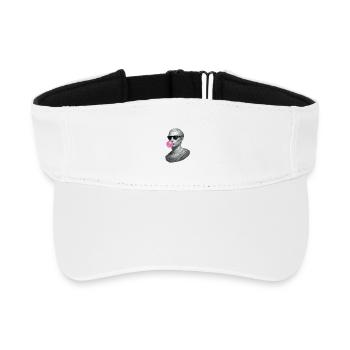 Caesar mit Sonnenbrille und Kaugummi - Recyceltes Visor Cap - Weiß - Vorne