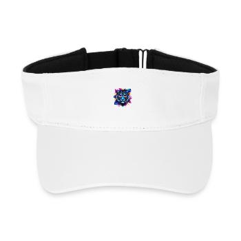 Tigre fluo avec lunettes de soleil et tropical - Visière de sport recyclée - blanc - Devant