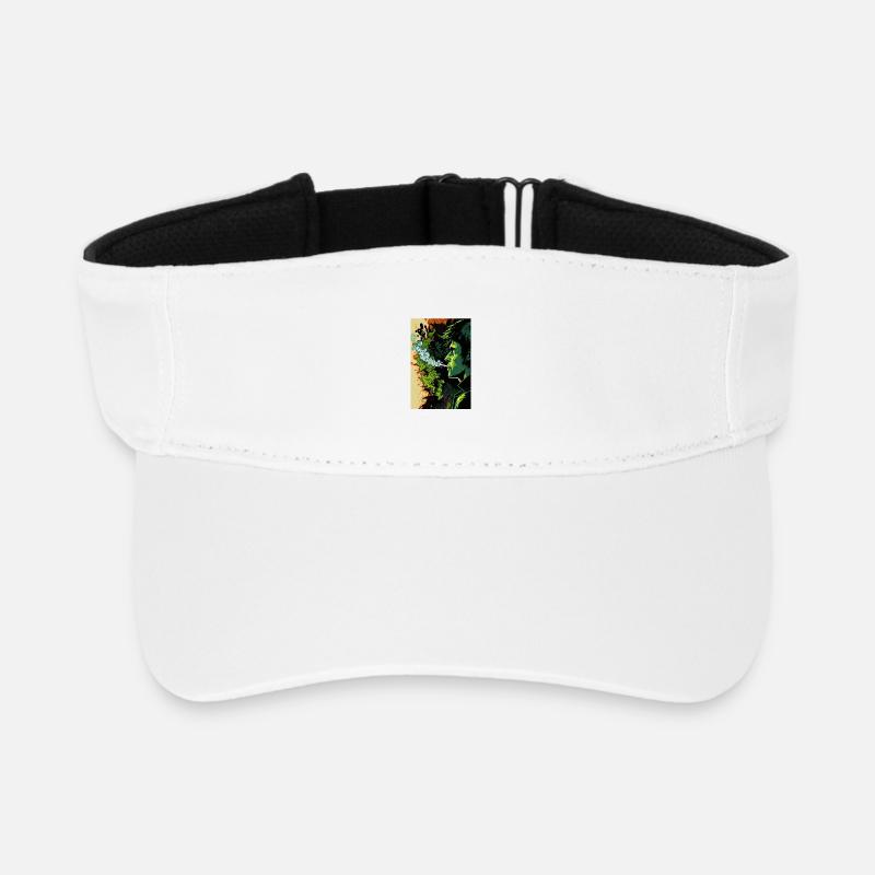 Grünes Psychedelic-Gesicht - Recyceltes Visor Cap - Weiß