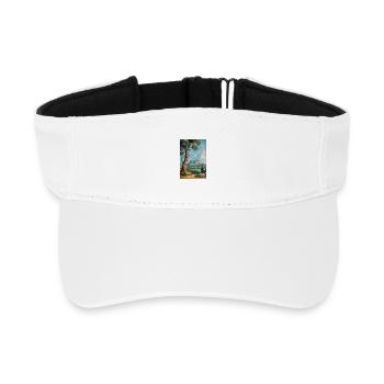 Nature Landscape Illustration Poster - Recycled Sun Visor Cap - white - Front