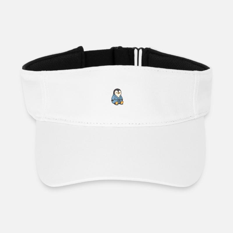 Pinguin im Bademantel - Recyceltes Visor Cap - Weiß