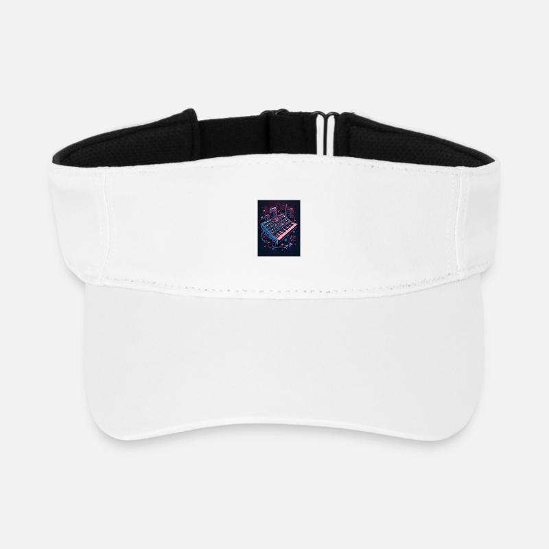 Futuristic Analog Syntheziser - Recyceltes Visor Cap - Weiß