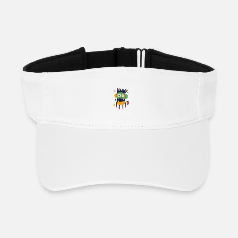 Buntes verrücktes Monster - Recyceltes Visor Cap - Weiß