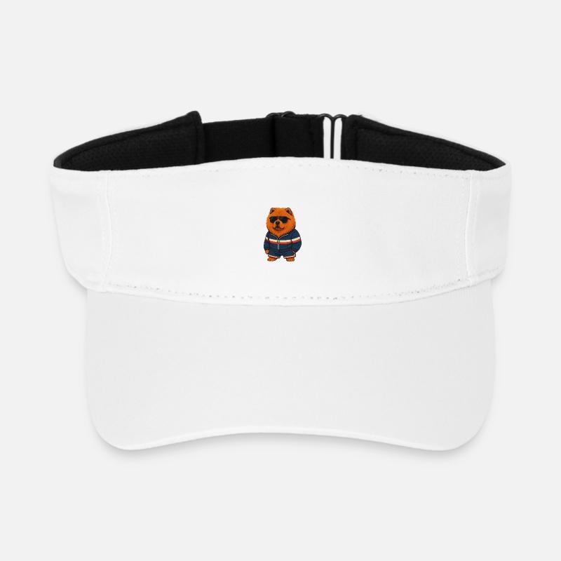 Cool bear with sunglasses and tracksuit - Recycled Sun Visor Cap - white