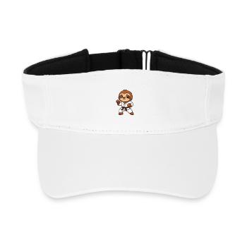 Mignon paresseux Karaté Dessin animé Arts Martiaux Enfants - Visière de sport recyclée - blanc - Devant