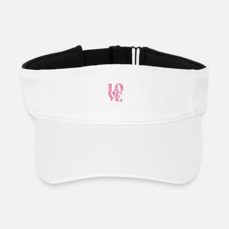 Rosa Glitzer Liebe Typografie Design - Recyceltes Visor Cap - Weiß