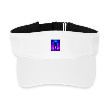 Ein Panther leuchtet in heftigem Neonpink und violetter Tanne - Recyceltes Visor Cap - Weiß - Vorne