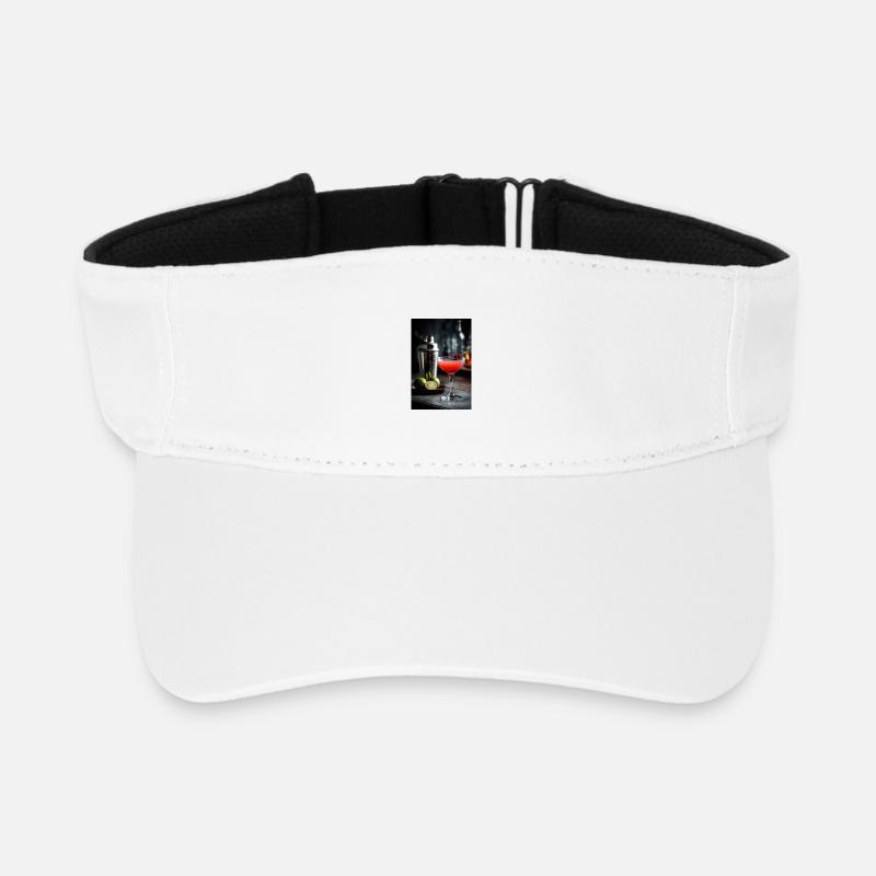 Crimson Citrus Cocktail - Recycled Sun Visor Cap - white