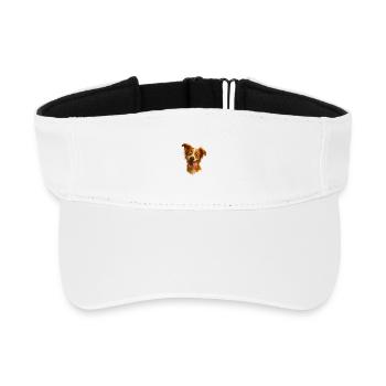 Lachender Hund mit Zunge - Recyceltes Visor Cap - Weiß - Vorne