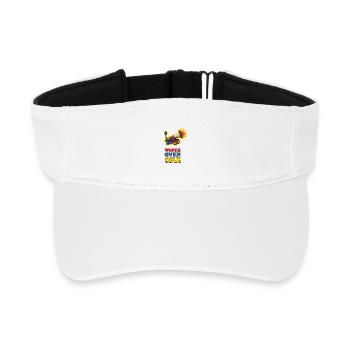 WORDS OVER WAR #3 - let's talk - Recycled Sun Visor Cap - white - Front