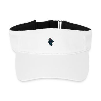 Geometrischer Drachenkopf Blaurot - Recyceltes Visor Cap - Weiß - Vorne