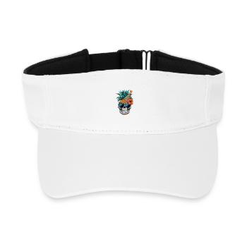 Pineapple Skull Party Summer Beach Festival - Recycled Sun Visor Cap - white - Front