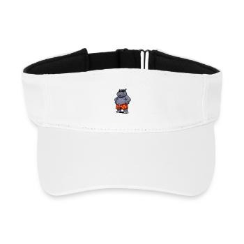 Nilpferd in Sonnenbrille - Recyceltes Visor Cap - Weiß - Vorne