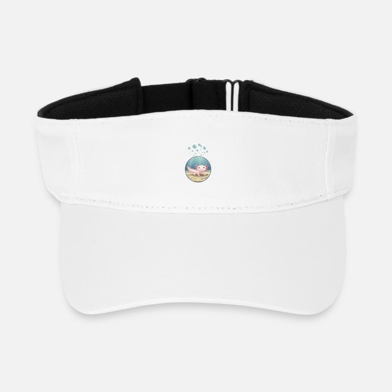 T-Shirt-Design „Axolotl“ - Recyceltes Visor Cap - Weiß