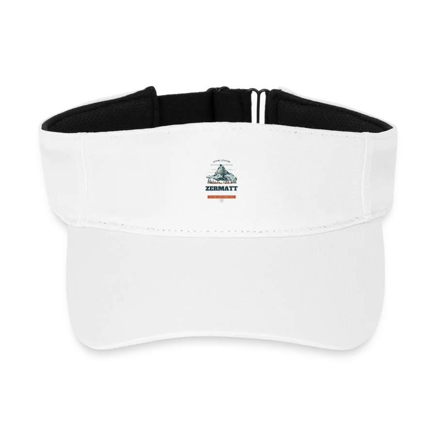 Zermatt badge on a recycled sun visor cap, white