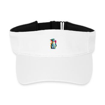 King Penguin - Penguin Colorful Emperor Penguin Bird - Recycled Sun Visor Cap - white - Front