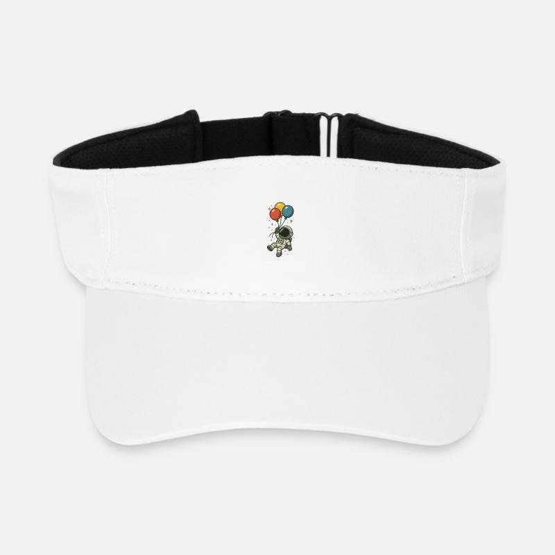 Astronaut with balloons - Recycled Sun Visor Cap - white