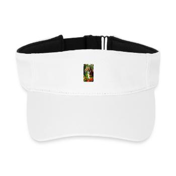 Luchs im Wald im Herbstlaub (Blick nach Links) - Recyceltes Visor Cap - Weiß - Vorne