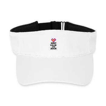 RESTEZ CALME ET JOUEZ ! CADEAU RÉTRO DE L’AMOUR 8 BIT - Visière de sport recyclée - blanc - Devant