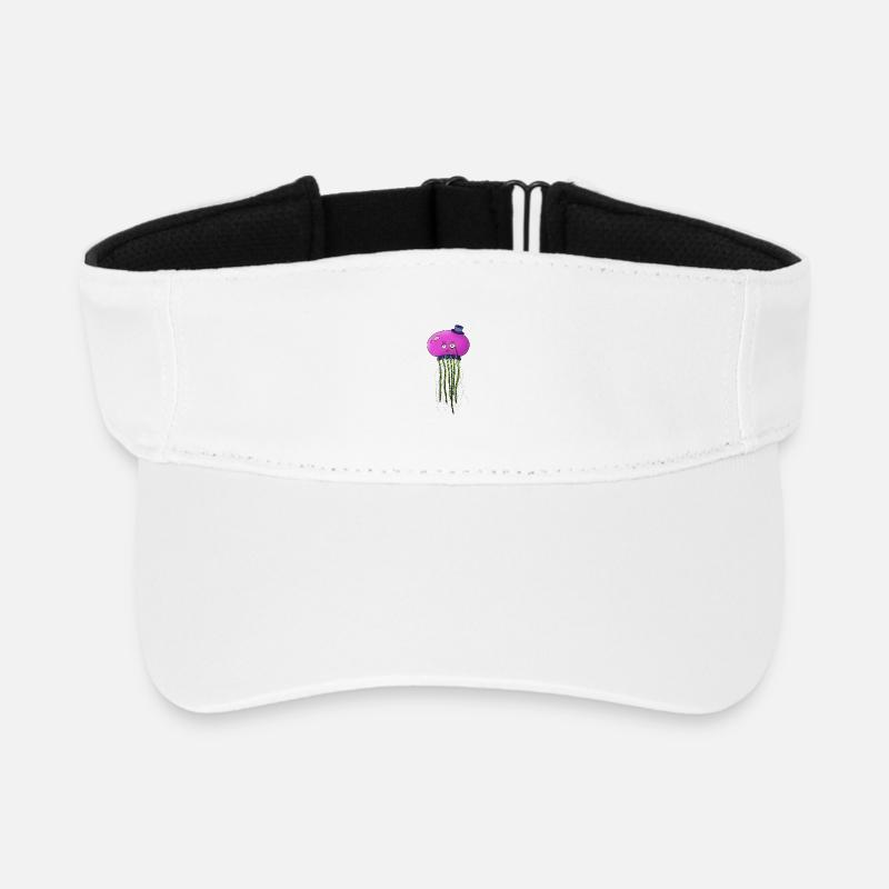 Fancy Jellyfish - Recycled Sun Visor Cap - white