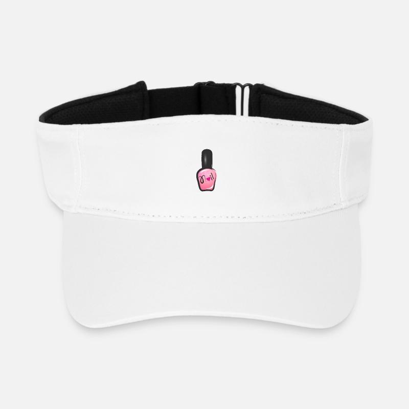 pink nail polish in graffiti style with heart - Recycled Sun Visor Cap - white