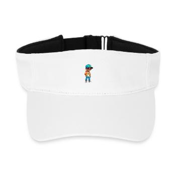 Lebendiges Streetwear-Cartoon-Design für Jungen - Recyceltes Visor Cap - Weiß - Vorne