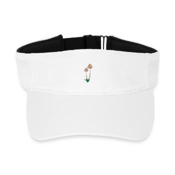 Minimalistische Pilzbotanische Illustration - Recyceltes Visor Cap - Weiß - Vorne