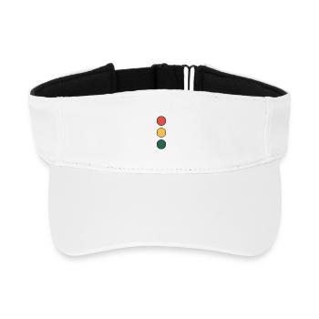 Farbkreis-Stapel: Rot Gelb Grün - Recyceltes Visor Cap - Weiß - Vorne