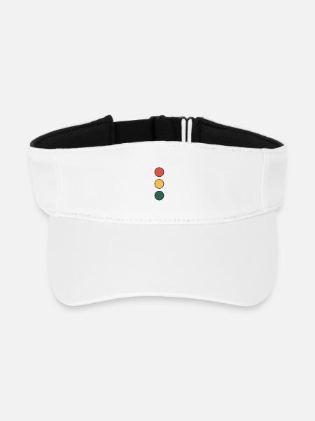 Farbkreis-Stapel: Rot Gelb Grün - Recyceltes Visor Cap - Weiß