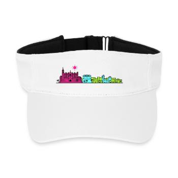 Palma de Mallorca City Skyline Cathedral Line Art - Recycled Sun Visor Cap - white - Front