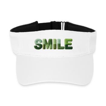 Patchwork Smile Positives Motiv für gute Laune - Recyceltes Visor Cap - Weiß - Vorne