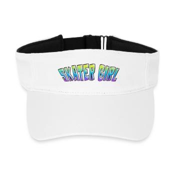 Skater Girl Design - Recycled Sun Visor Cap - white - Front