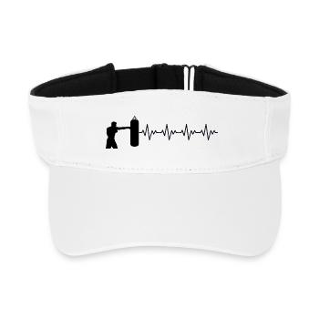 Boxer Boxerin Boxsack Boxen EKG Herzschlag - Recyceltes Visor Cap - Weiß - Vorne