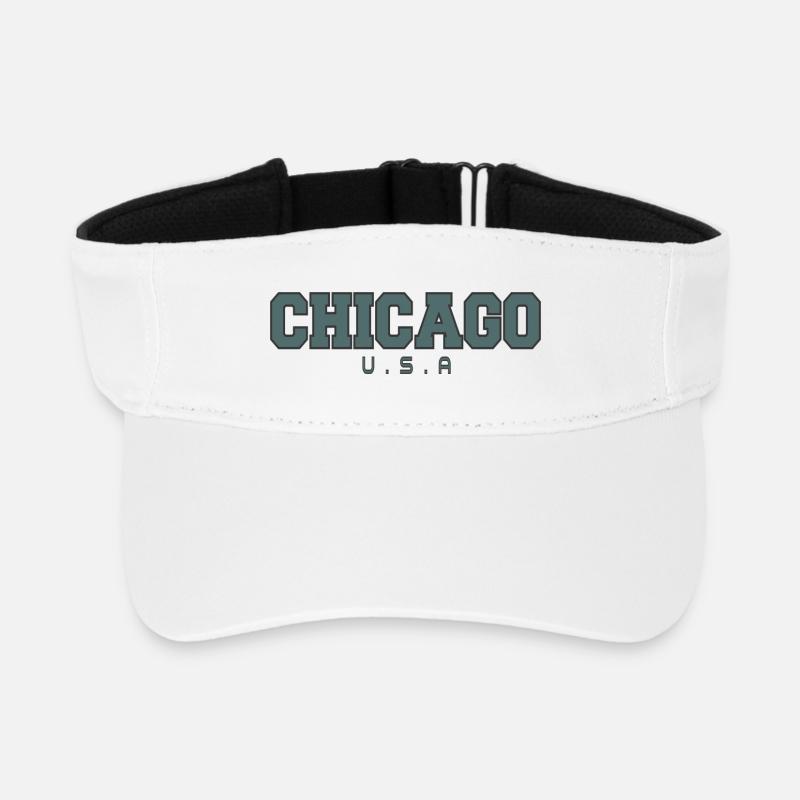 Chicago Varsity Blockschrift - Recyceltes Visor Cap - Weiß
