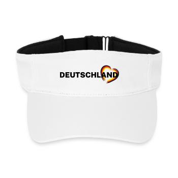 Allemagne – Coeur en or rouge noir - Visière de sport recyclée - blanc - Devant