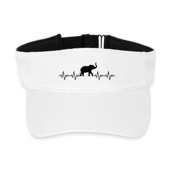 Elefant EKG Herzschlag - Recyceltes Visor Cap - Weiß - Vorne
