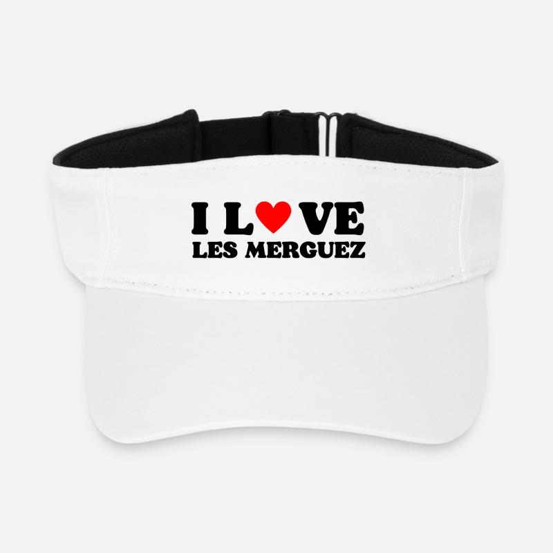 I Love les Merguez - Visière de sport recyclée - blanc