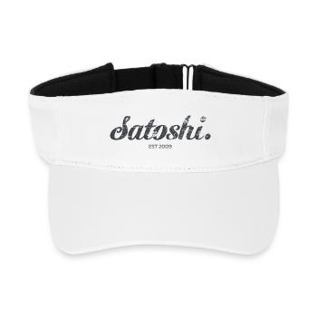 Satoshi Nakamoto Bitcoin Crypto Inventor - Recycled Sun Visor Cap - white - Front