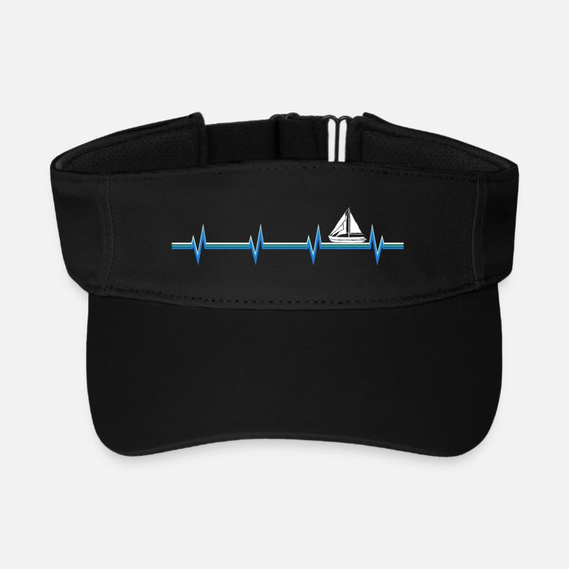 Sailing Sailboat Catamaran Owner Skipper - Recycled Sun Visor Cap - black