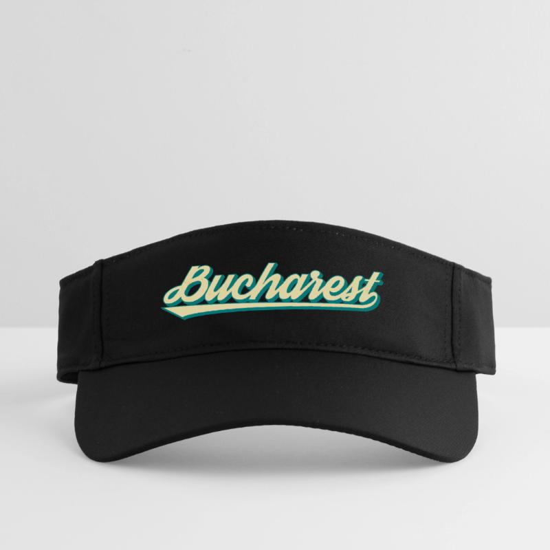 Bucharest Retro Script Recycled Sun Visor Cap